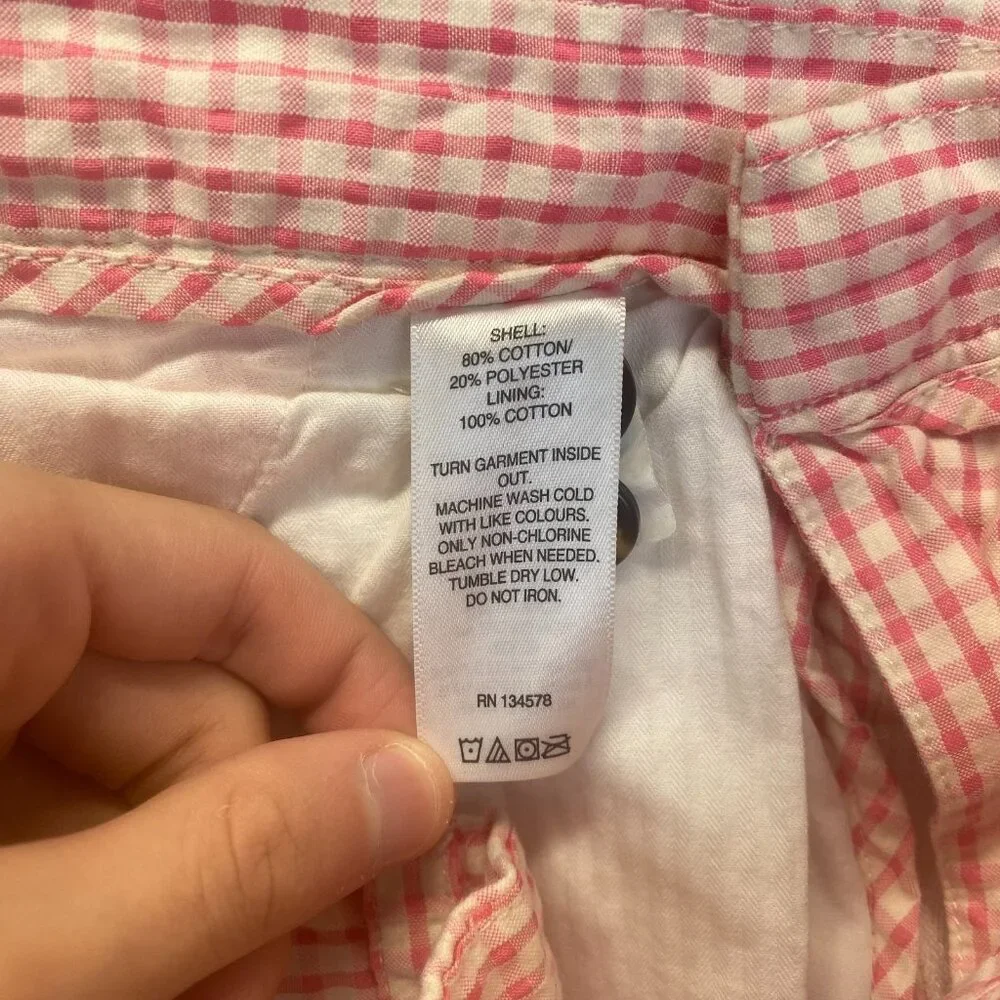 Men's Vineyard Vines Breaker Shorts Pink w/ White‎ Gingham Check Size 30